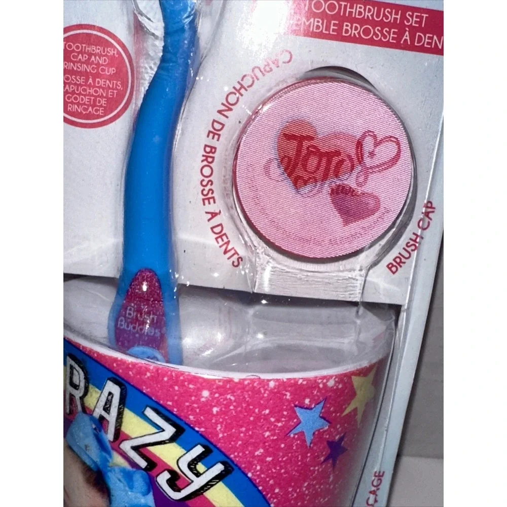 Brush Buddies JoJo Siwa Toothbrush Set with Rinsing Cup and Brush Cap New